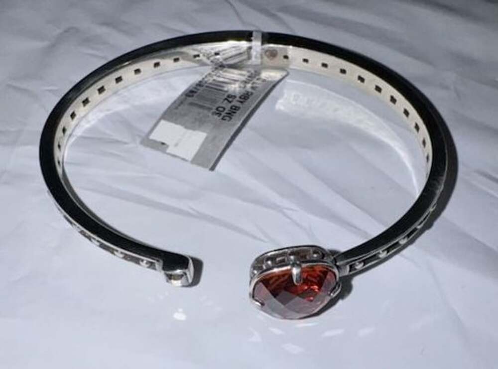 Brighton Your True Color Ruby Bangle Size Os Red Crystal Silver Cuff